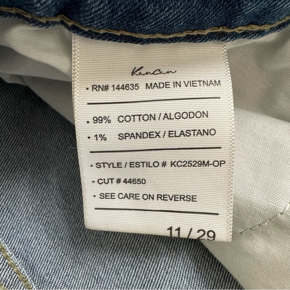 KanCan Boho Babe High Rise Slim Wide Leg Jeans Blue Wash Distressed Women's 29 - Picture 12 of 12